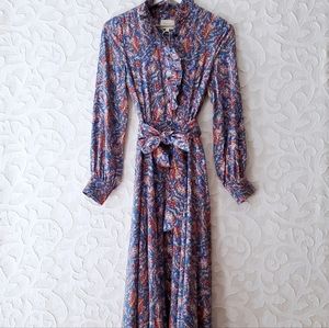 Sezane Robe Midi Loree Ranch Marine